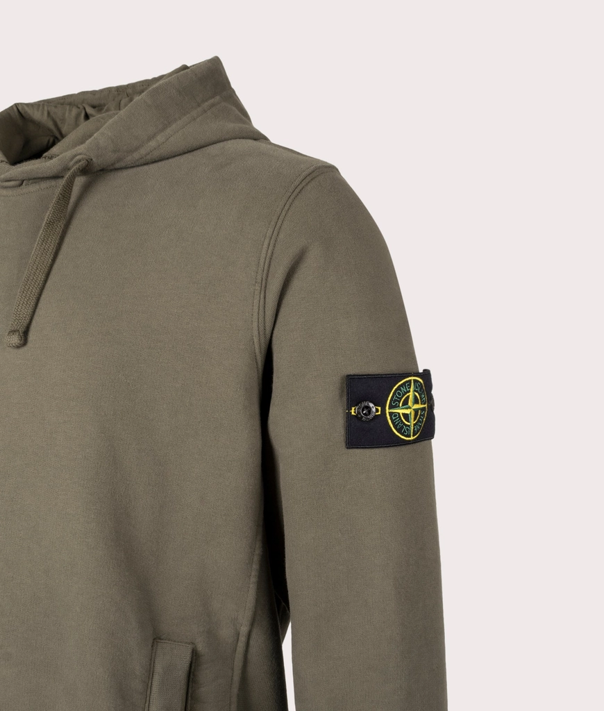 Stone Island Mens Brushed Organic Cotton Hoodie
